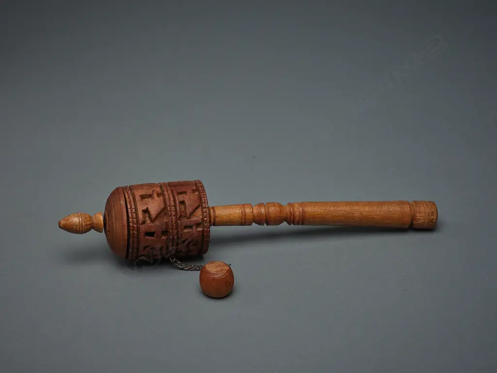 wooden hand prayer reel - Tibet/Nepal?, Image 1++